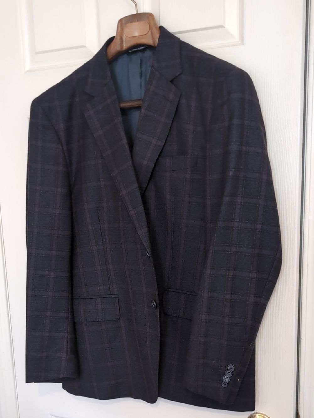 Zanneti Men's Navy Plaid Sport Coat